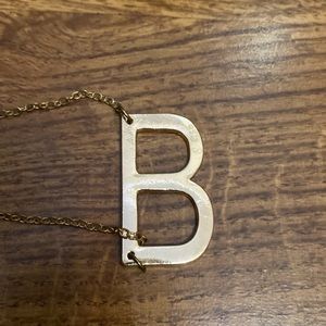 Letter “B” gold necklace